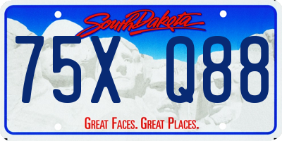 SD license plate 75XQ88
