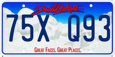 SD license plate 75XQ93