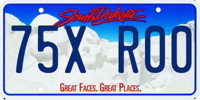 SD license plate 75XR00