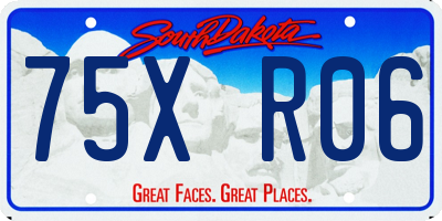 SD license plate 75XR06