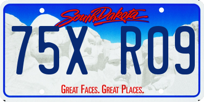 SD license plate 75XR09