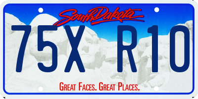 SD license plate 75XR10