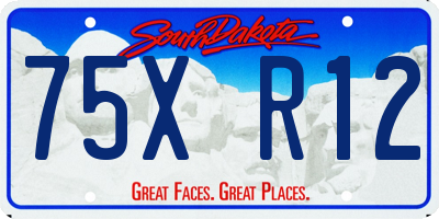 SD license plate 75XR12