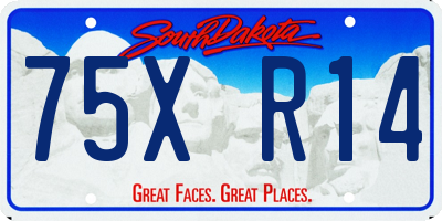 SD license plate 75XR14