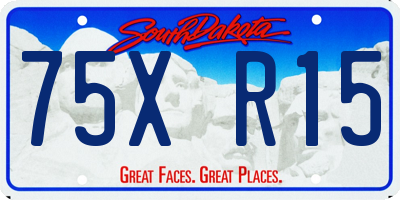 SD license plate 75XR15