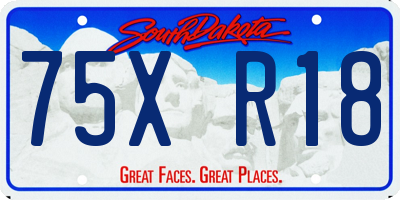 SD license plate 75XR18