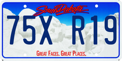 SD license plate 75XR19