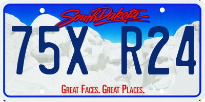 SD license plate 75XR24