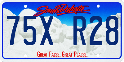 SD license plate 75XR28