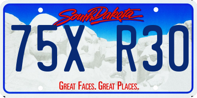 SD license plate 75XR30
