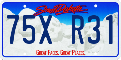 SD license plate 75XR31