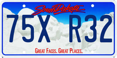 SD license plate 75XR32