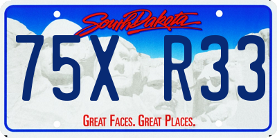 SD license plate 75XR33