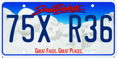 SD license plate 75XR36