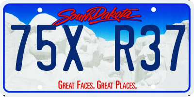 SD license plate 75XR37
