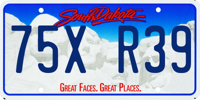 SD license plate 75XR39