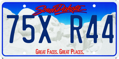 SD license plate 75XR44