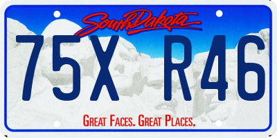 SD license plate 75XR46