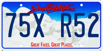 SD license plate 75XR52