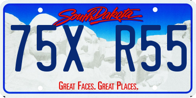 SD license plate 75XR55