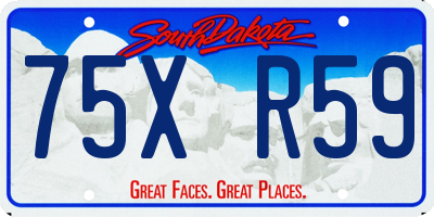 SD license plate 75XR59