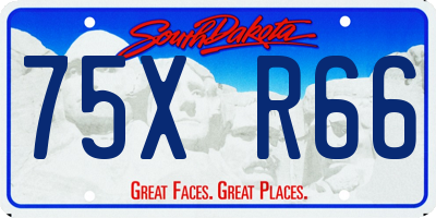 SD license plate 75XR66