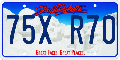 SD license plate 75XR70