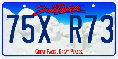 SD license plate 75XR73