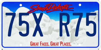 SD license plate 75XR75