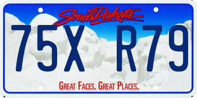 SD license plate 75XR79
