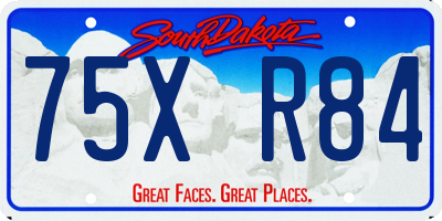 SD license plate 75XR84