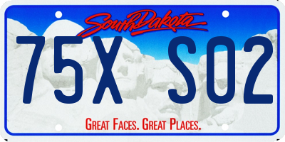 SD license plate 75XS02
