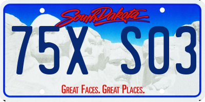 SD license plate 75XS03