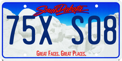 SD license plate 75XS08