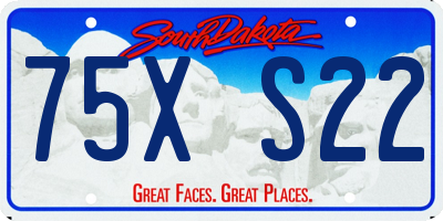 SD license plate 75XS22