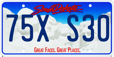 SD license plate 75XS30