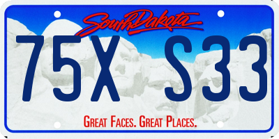 SD license plate 75XS33