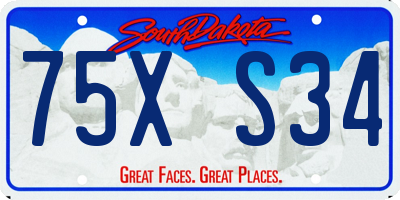 SD license plate 75XS34