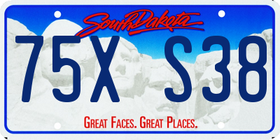 SD license plate 75XS38