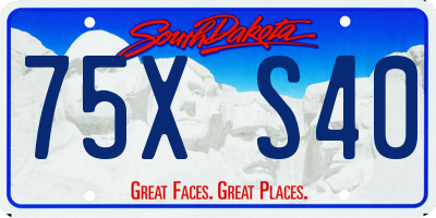 SD license plate 75XS40