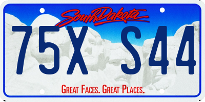 SD license plate 75XS44