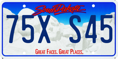 SD license plate 75XS45