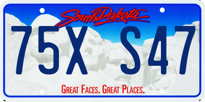 SD license plate 75XS47
