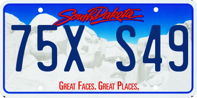SD license plate 75XS49