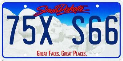 SD license plate 75XS66