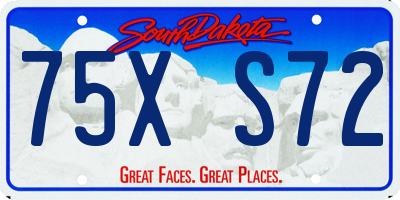 SD license plate 75XS72