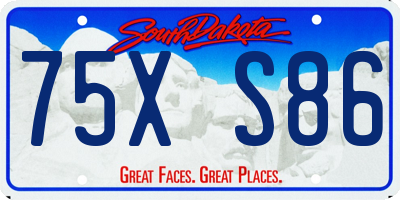 SD license plate 75XS86