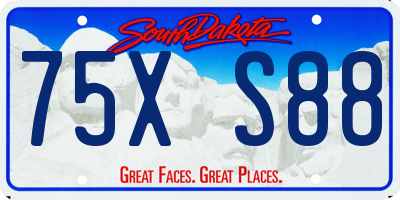 SD license plate 75XS88
