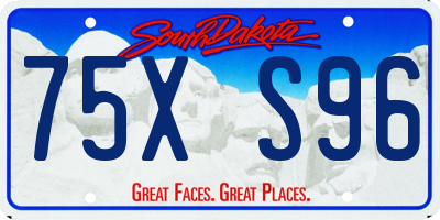 SD license plate 75XS96