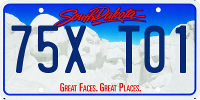 SD license plate 75XT01